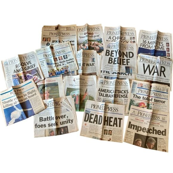Lot Vintage Pioneer Press Newspapers Challenger 1986 1990s 2000s 9/11